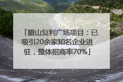 腊山复利广场项目：已吸引20余家知名企业进驻，整体招商率70%