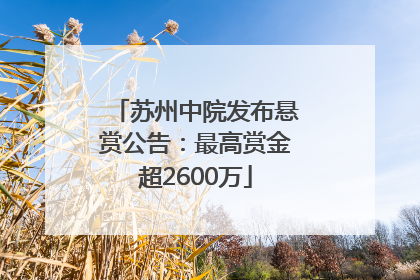 苏州中院发布悬赏公告：最高赏金超2600万