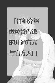 详细介绍微粒贷借钱的开通方式与官方入口