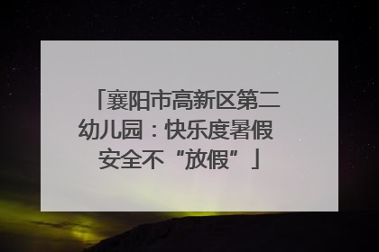 襄阳市高新区第二幼儿园：快乐度暑假 安全不“放假”