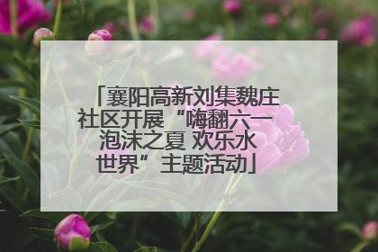 襄阳高新刘集魏庄社区开展“嗨翻六一 泡沫之夏 欢乐水世界”主题活动
