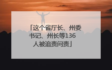 这个省厅长、州委书记、州长等136人被追责问责