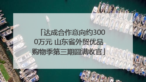 达成合作意向约3000万元 山东省外贸优品购物季第三期圆满收官