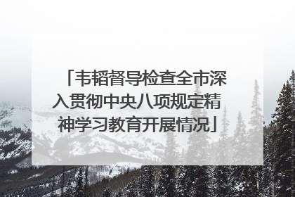 韦韬督导检查全市深入贯彻中央八项规定精神学习教育开展情况