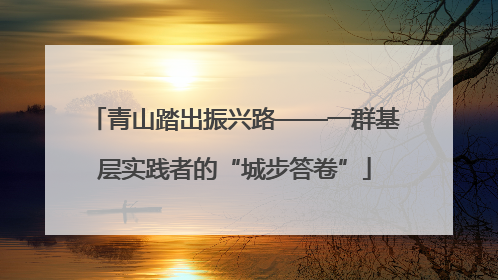 青山踏出振兴路——一群基层实践者的“城步答卷”