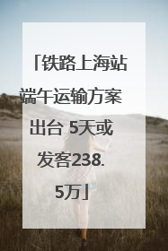 铁路上海站端午运输方案出台 5天或发客238.5万