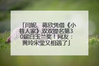闫妮、蒋欣凭借《小巷人家》双双提名第30届白玉兰奖！网友：黄玲宋莹又相遇了