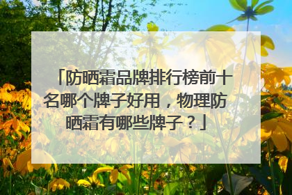 防晒霜品牌排行榜前十名哪个牌子好用，物理防晒霜有哪些牌子？