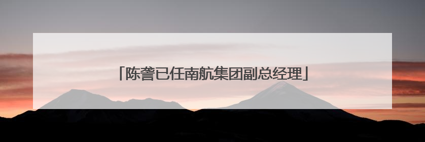 陈詟已任南航集团副总经理
