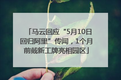 马云回应“5月10日回归阿里”传闻，1个月前戴新工牌亮相园区