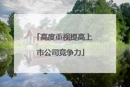 高度重视提高上市公司竞争力