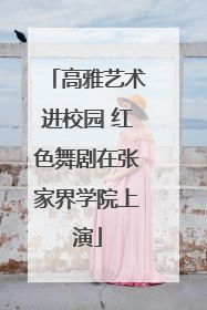 高雅艺术进校园 红色舞剧在张家界学院上演