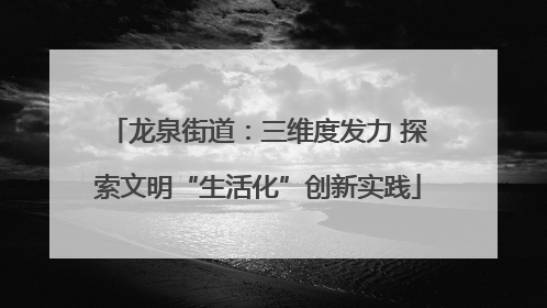 龙泉街道：三维度发力 探索文明“生活化”创新实践