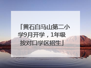 黄石白马山第二小学9月开学，1年级按对口学区招生