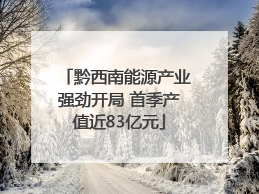 黔西南能源产业强劲开局 首季产值近83亿元