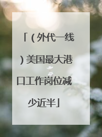 （外代一线）美国最大港口工作岗位减少近半