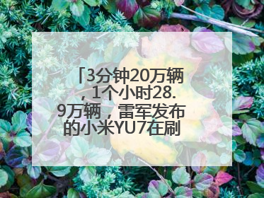 3分钟20万辆，1个小时28.9万辆，雷军发布的小米YU7在刷新汽车界记录？