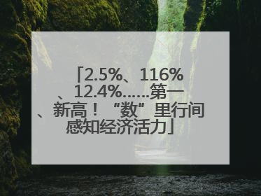 2.5%、116%、12.4%……第一、新高！“数”里行间感知经济活力
