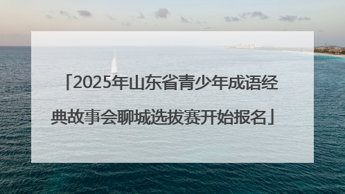 2025年山东省青少年成语经典故事会聊城选拔赛开始报名