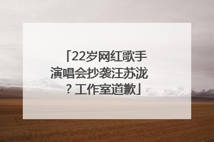 22岁网红歌手演唱会抄袭汪苏泷？工作室道歉
