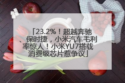 23.2%！超越奔驰、保时捷，小米汽车毛利率惊人！小米YU7搭载消费级芯片惹争议