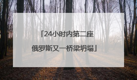 24小时内第二座 俄罗斯又一桥梁坍塌
