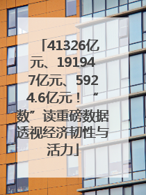 41326亿元、191947亿元、5924.6亿元！“数”读重磅数据透视经济韧性与活力