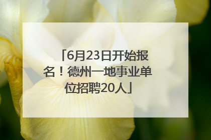 6月23日开始报名！德州一地事业单位招聘20人