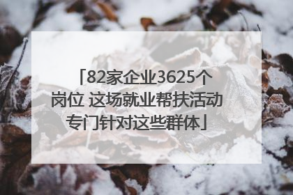 82家企业3625个岗位 这场就业帮扶活动专门针对这些群体